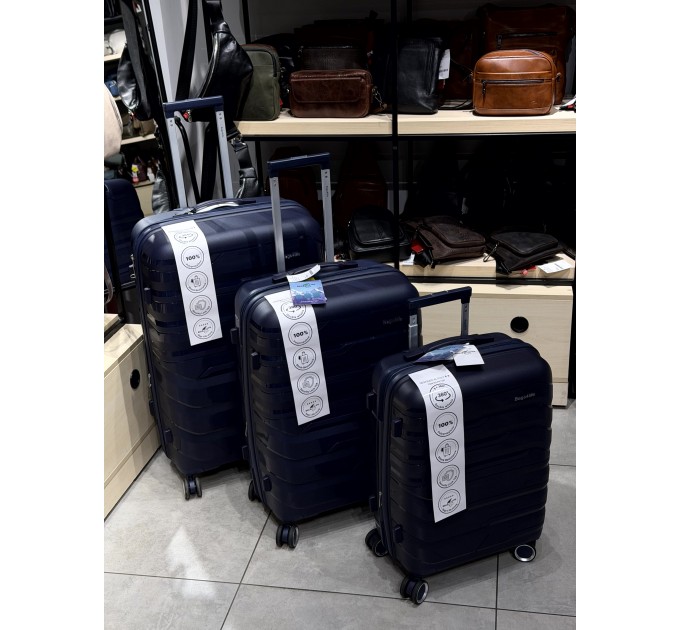 Чемодан средний пластиковый BAGS4LIFE PP 1320 темно-синий