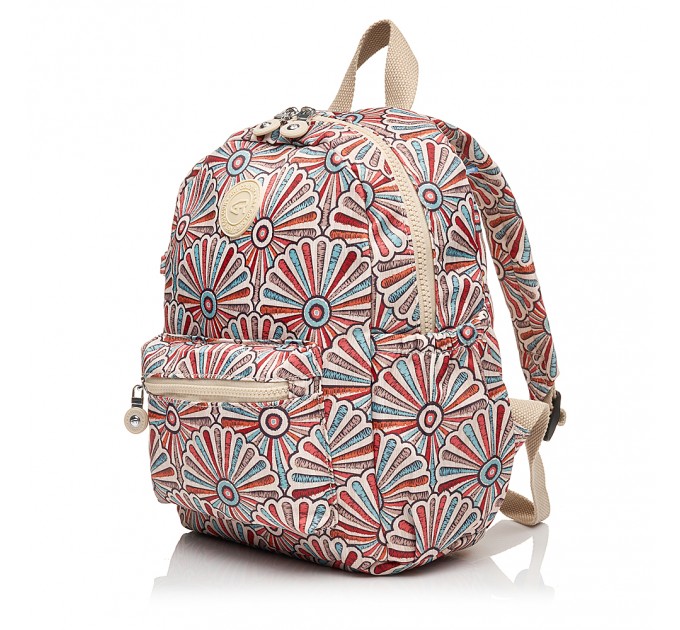Рюкзак жіночий з поліестера бежевий принт BAGS4LIFE 91402