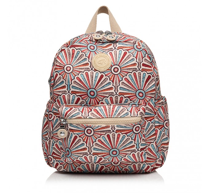 Рюкзак жіночий з поліестера бежевий принт BAGS4LIFE 91402