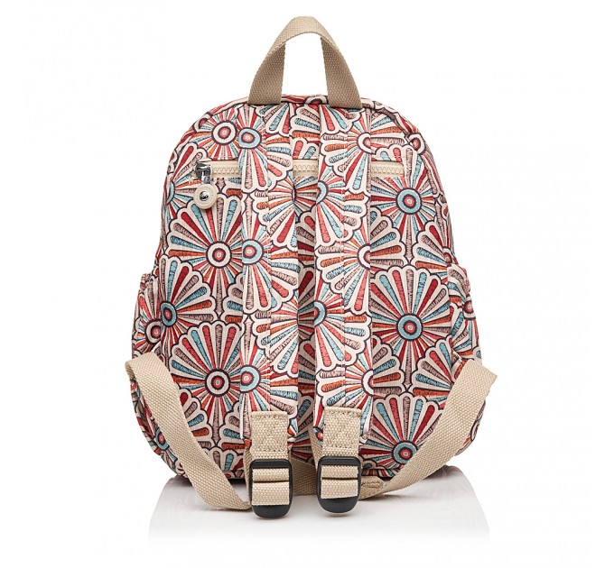 Рюкзак жіночий з поліестера бежевий принт BAGS4LIFE 91402