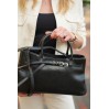 Жіноча сумка-тоут з натуральної шкіри чорна BAGS4LIFE 7019 з ремінцем