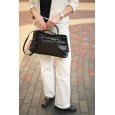 Жіноча сумка-тоут з натуральної шкіри чорна BAGS4LIFE 7019 з ремінцем