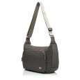 Сумка-мессенджер женская из полиэстера серо-зеленая EPOL 6105-03 с карманом