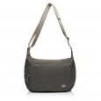 Сумка-мессенджер женская из полиэстера серо-зеленая EPOL 6105-03 с карманом