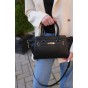 Жіноча сумка-портфель з натуральної шкіри чорна BAGS4LIFE 8302 з ремінцем та двома ручками