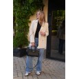 Жіноча сумка-портфель з натуральної шкіри чорна BAGS4LIFE 8302 з ремінцем та двома ручками