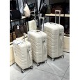 Чемодан маленький пластиковый, ручная кладь BAGS4LIFE PP 1320 кремовый