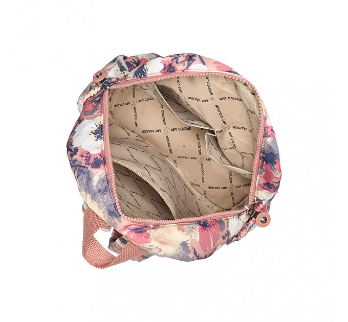 Рюкзак жіночий з поліестера рожевий принт BAGS4LIFE 91402