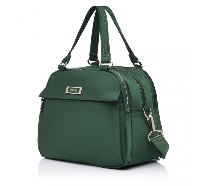 Жіноча тканинна сумка міська зелена EPOL 6026-01