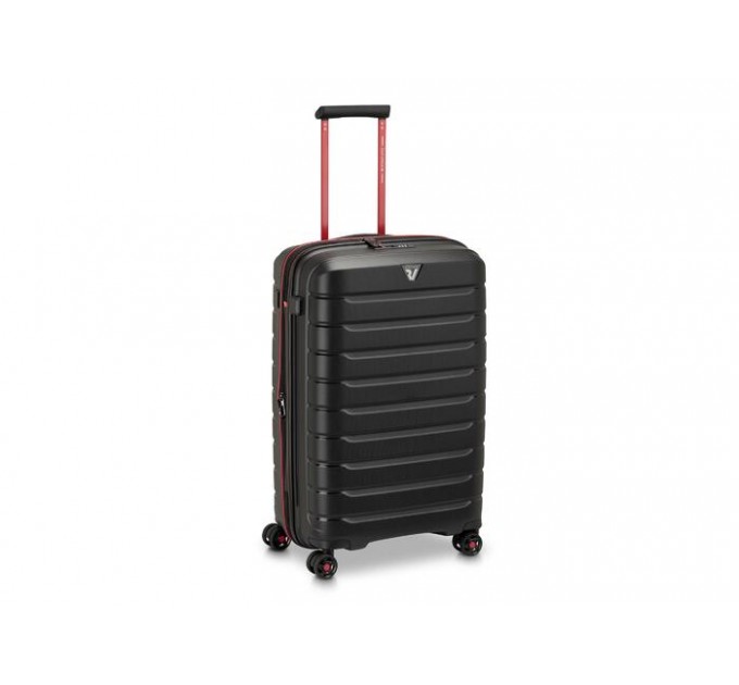 Валіза середня пластикова чорний дим Roncato B-FLYING MOVE 418181/81 з розширенням