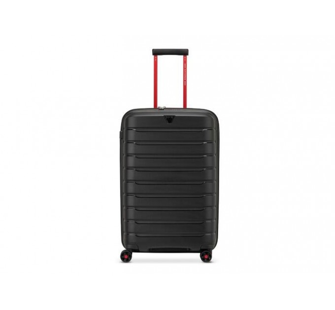Валіза середня пластикова чорний дим Roncato B-FLYING MOVE 418181/81 з розширенням