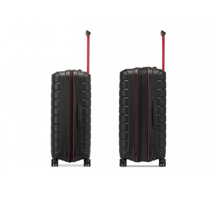 Валіза середня пластикова чорний дим Roncato B-FLYING MOVE 418181/81 з розширенням