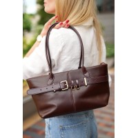 Жіноча сумка-багет з натуральної шкіри коричнева BAGS4LIFE 3018 з ремінцем
