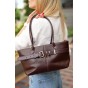 Жіноча сумка-багет з натуральної шкіри коричнева BAGS4LIFE 3018 з ремінцем
