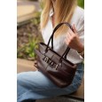 Жіноча сумка-багет з натуральної шкіри коричнева BAGS4LIFE 3018 з ремінцем