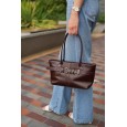 Жіноча сумка-багет з натуральної шкіри коричнева BAGS4LIFE 3018 з ремінцем
