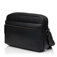 Чоловіча сумка-месенджер з натуральної шкіри чорна BAGS4LIFE MAN 6942A