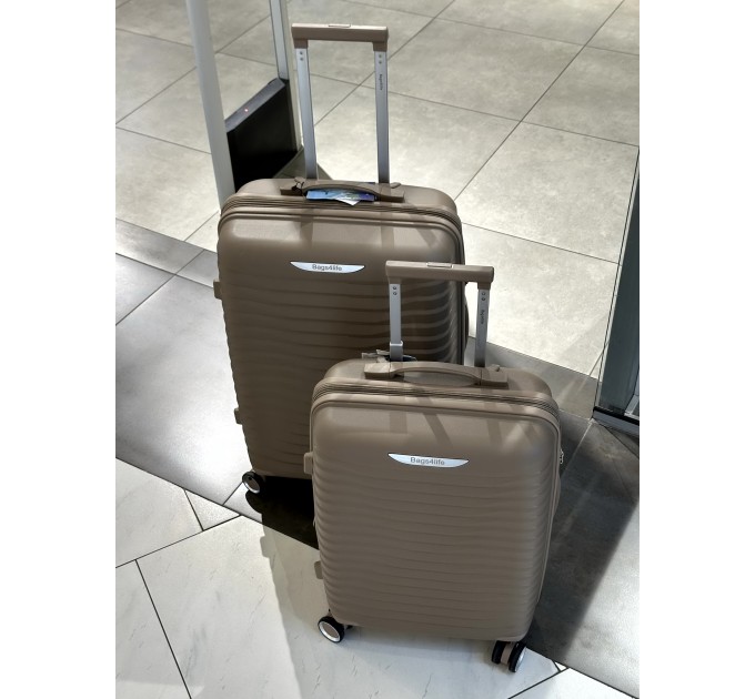 Велика валіза з поліпропілену BAGS4LIFE PP1220 кава