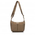 Сумка-месенджер жіноча з поліестера світло-коричнева EPOL 6116-03 з накладними карманами