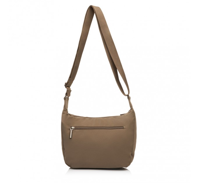 Сумка-месенджер жіноча з поліестера світло-коричнева EPOL 6116-03 з накладними карманами