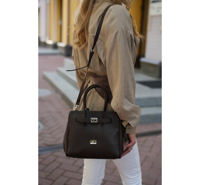 Сумка жіноча з натуральної шкіри коричнева BAGS4LIFE 6656