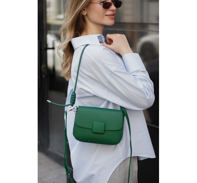 Женская сумка из натуральной кожи зеленая BAGS4LIFE M201
