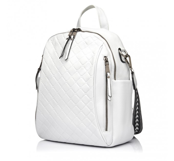 Рюкзак жіночий з натуральної шкіри білий BAGS4LIFE 23-60