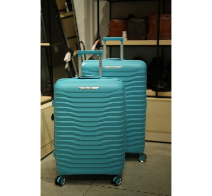 Валіза середня пластикова BAGS4LIFE PP1220 бірюзова