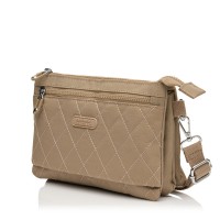 Сумка крос-боді жіноча з поліестера бежева BAGS4LIFE 88007 стьобана кишеня