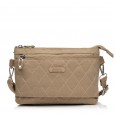 Сумка крос-боді жіноча з поліестера бежева BAGS4LIFE 88007 стьобана кишеня