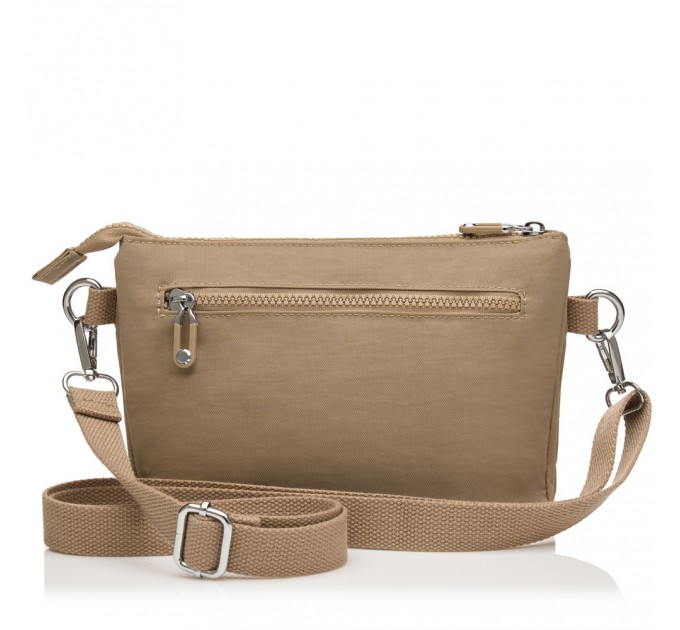 Сумка крос-боді жіноча з поліестера бежева BAGS4LIFE 88007 стьобана кишеня