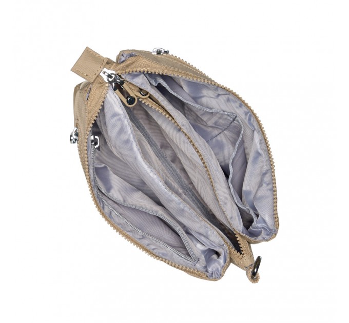 Сумка крос-боді жіноча з поліестера бежева BAGS4LIFE 88007 стьобана кишеня