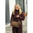 Сумка жіноча з натуральної шкіри та замші коричнева BAGS4LIFE 98129 з монетницею