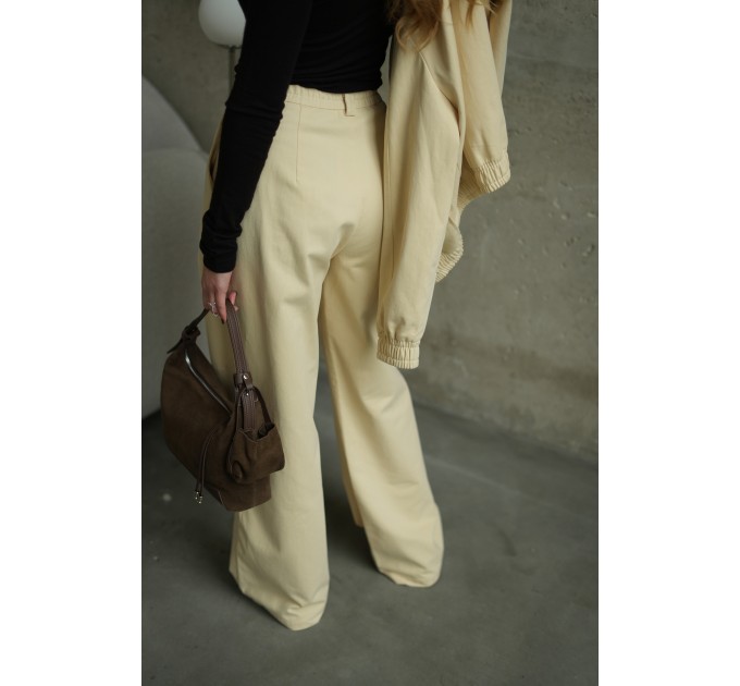 Сумка жіноча з натуральної шкіри та замші коричнева BAGS4LIFE 98129 з монетницею