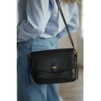 Женская сумка кросс-боди из натуральной кожи черная BAGS4LIFE 88366 с клапаном
