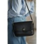 Жіноча сумка крос-боді з натуральної шкіри чорна BAGS4LIFE 88366 з клапаном