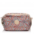 Сумка кросс-боди женская из полиэстера бежевая BAGS4LIFE 91404 с цветным рисунком