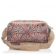 Сумка кросс-боди женская из полиэстера бежевая BAGS4LIFE 91404 с цветным рисунком