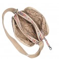 Сумка кросс-боди женская из полиэстера бежевая BAGS4LIFE 91404 с цветным рисунком