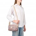 Сумка кросс-боди женская из полиэстера бежевая BAGS4LIFE 91404 с цветным рисунком