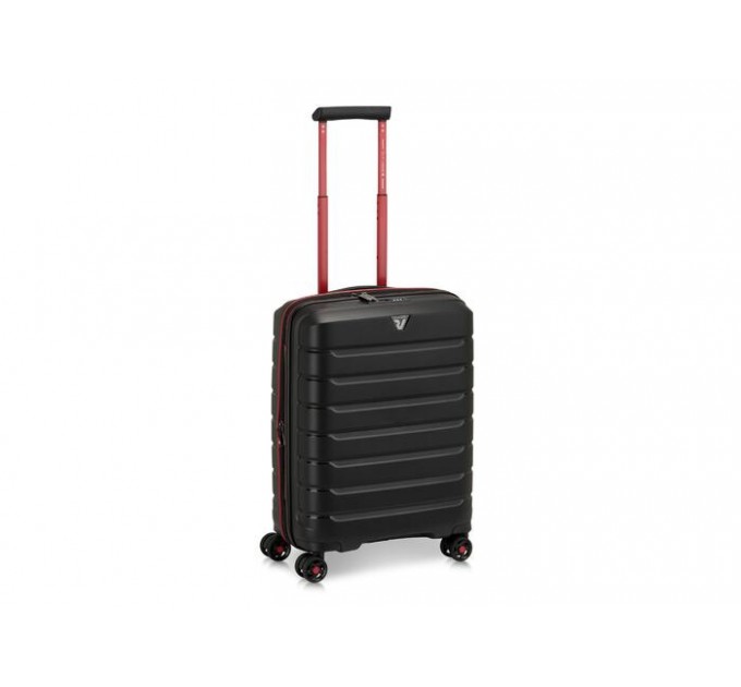 Валіза маленька пластикова чорний дим Roncato B-FLYING MOVE 418181/81 з розширенням