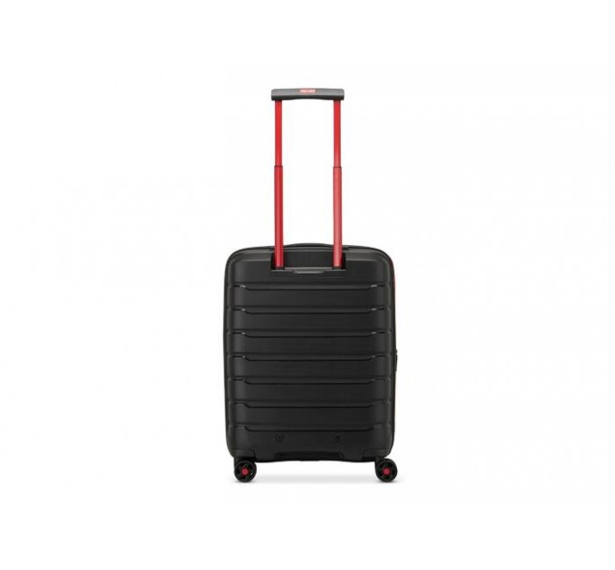 Валіза маленька пластикова чорний дим Roncato B-FLYING MOVE 418181/81 з розширенням