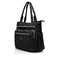 Жіноча сумка-шопер з поліестера чорна BAGS4LIFE 5195 з короткими ручками