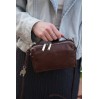 Женская сумка-бочонок из натуральной кожи коричневая BAGS4LIFE 528 с карманом