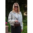 Женская сумка-бочонок из натуральной кожи коричневая BAGS4LIFE 528 с карманом