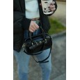Жіноча сумка з натуральної шкіри чорна BAGS4LIFE 6028 з ремінцем
