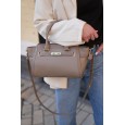 Жіноча сумка-портфель з натуральної шкіри бежева BAGS4LIFE 8302 з ремінцем та двома ручками