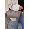 Жіноча сумка-портфель з натуральної шкіри бежева BAGS4LIFE 8302 з ремінцем та двома ручками