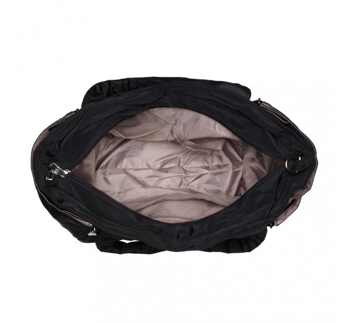 Сумка дорожня жіноча тканинна чорна через плече EPOL 6016-01