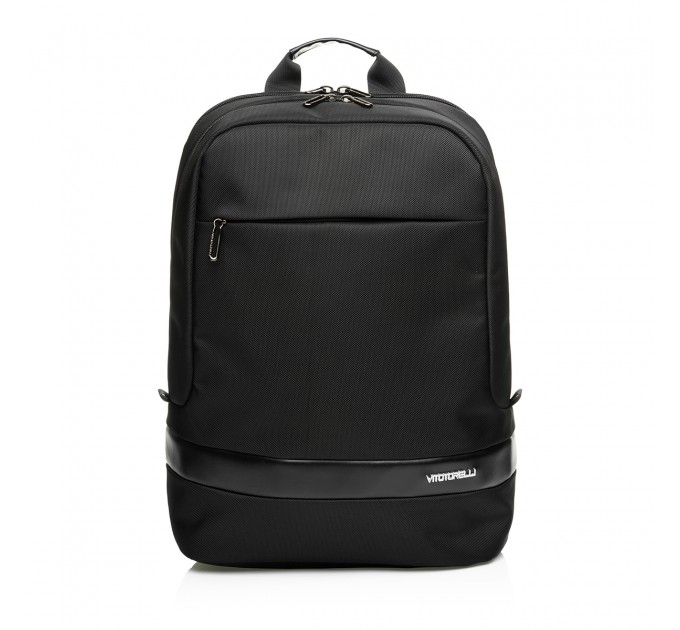 Рюкзак для ноутбука чоловічий тканинний чорний VITOTORELLI K591